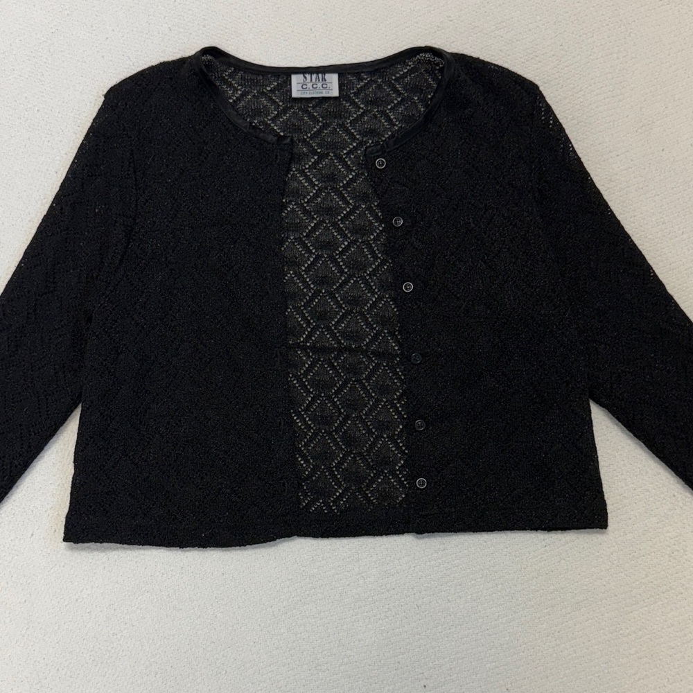 Star C.C.C. Black Lace Knit Top